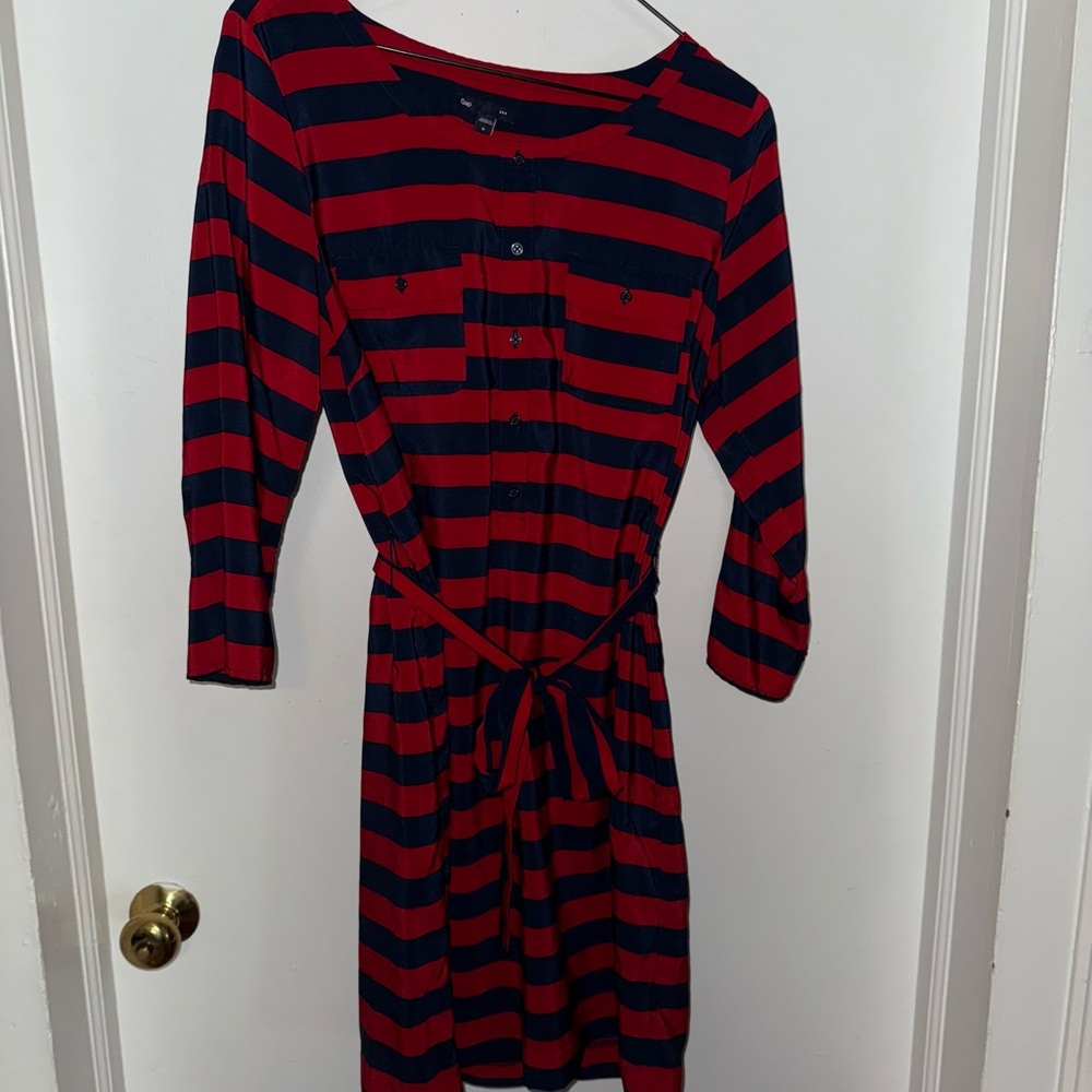 Red and Black Striped Dress